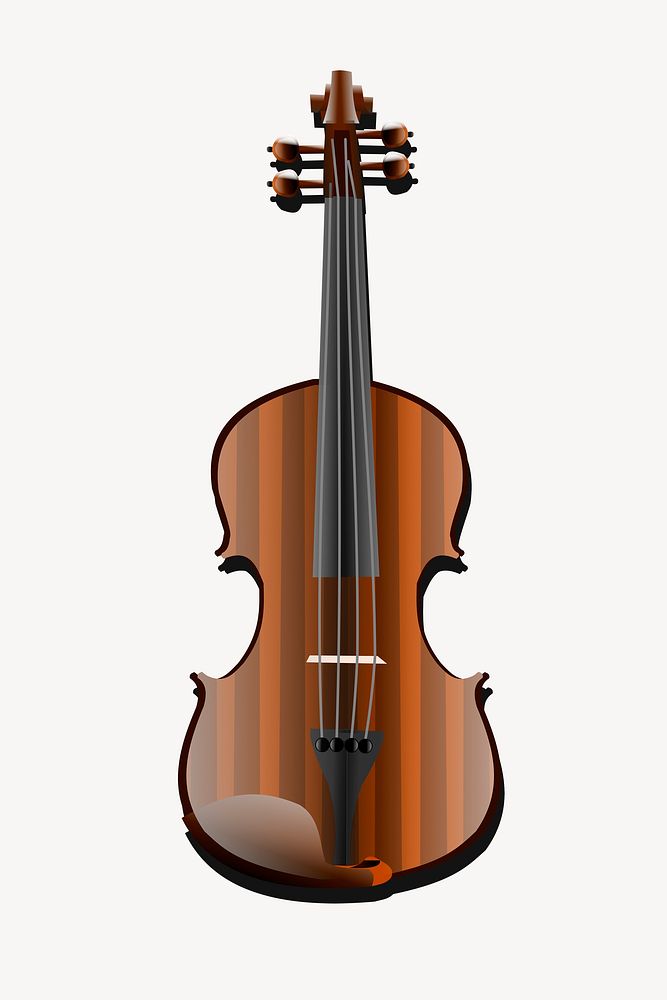 Violin, musical instrument clipart, illustration vector. Free public domain CC0 image.
