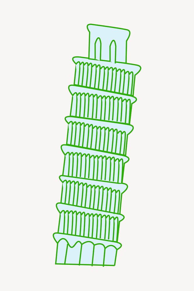 Leaning tower of Pisa clipart, illustration psd. Free public domain CC0 image.