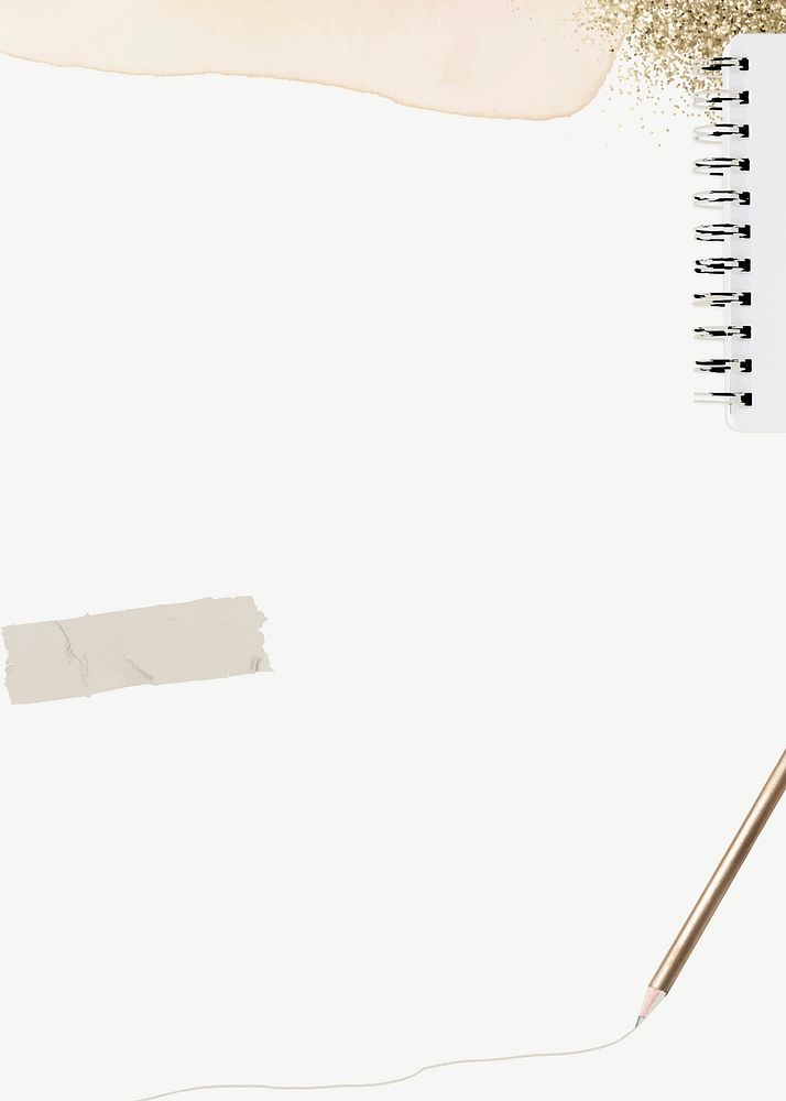 Note paper background, cute pencil line border vector