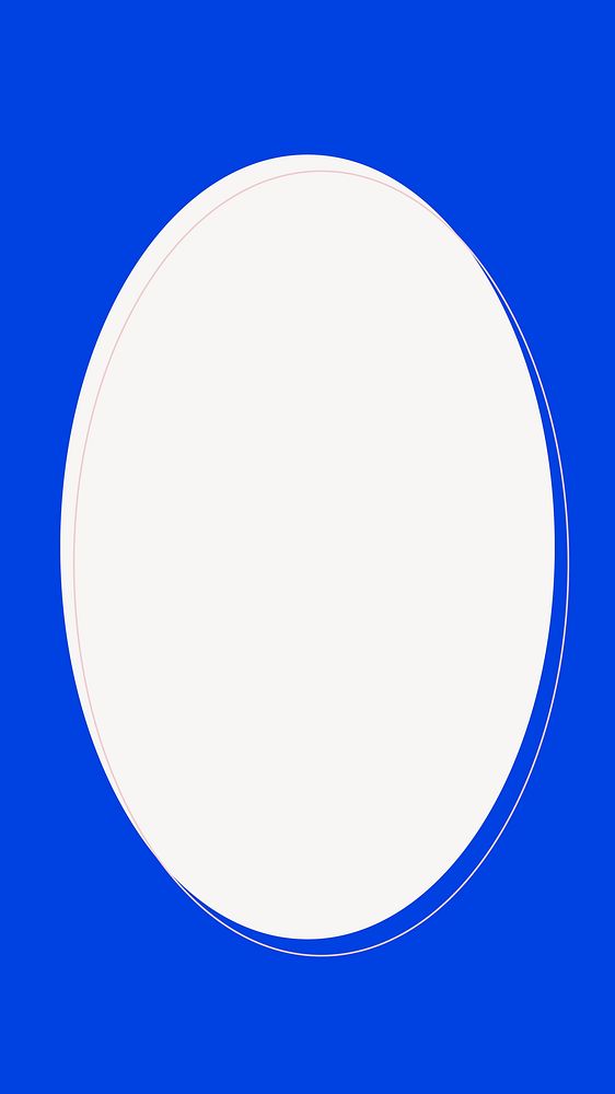 Blue oval frame phone wallpaper, geometric design 