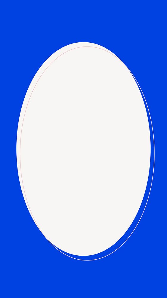 Blue oval frame iPhone wallpaper, geometric design vector