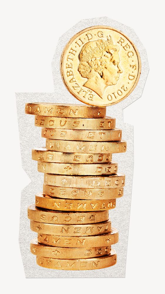 UK pound coin stack. 15 JUNE 2022 - BANGKOK, THAILAND