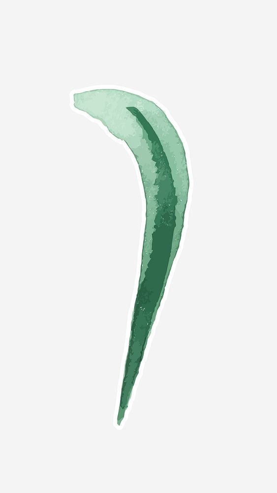 Green leaf psd watercolor decorative sticker
