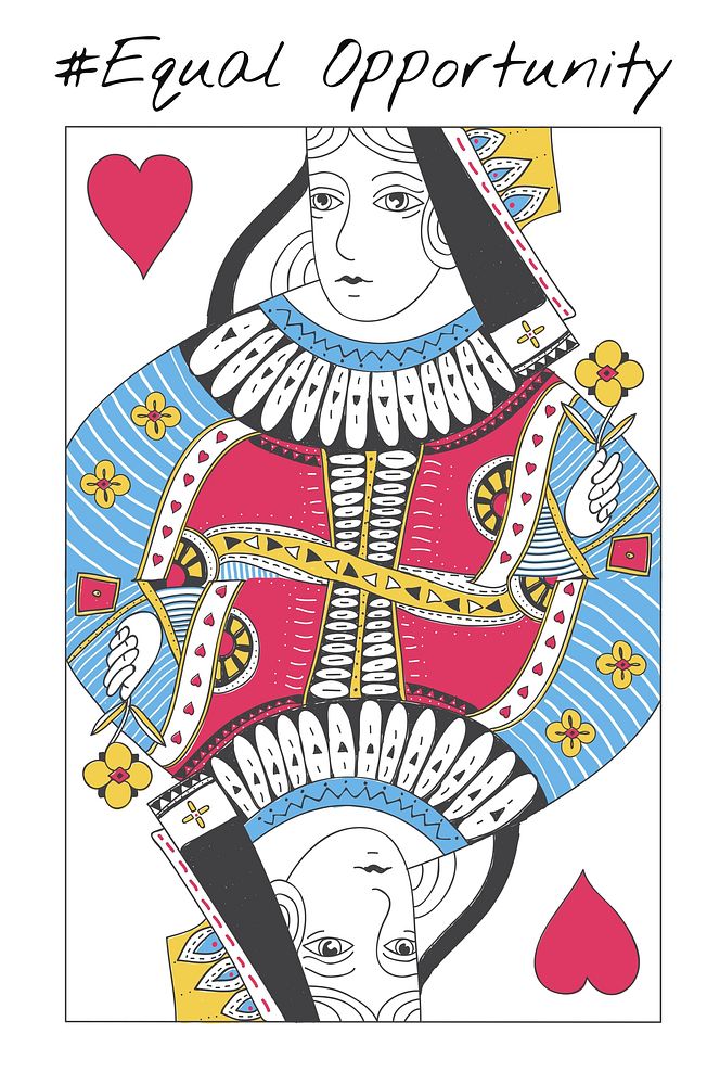 Cards Deck Queen Heart Gender Equality
