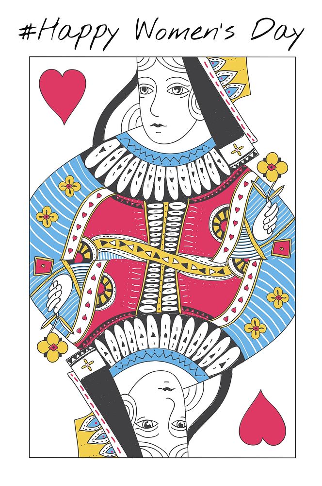 Queen Card Feminine Women Graphic
