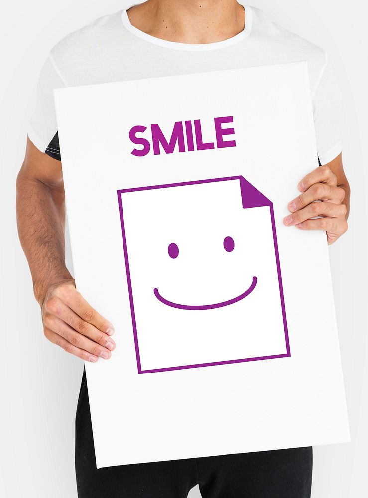 Paper Sheet Smiling Happiness Word