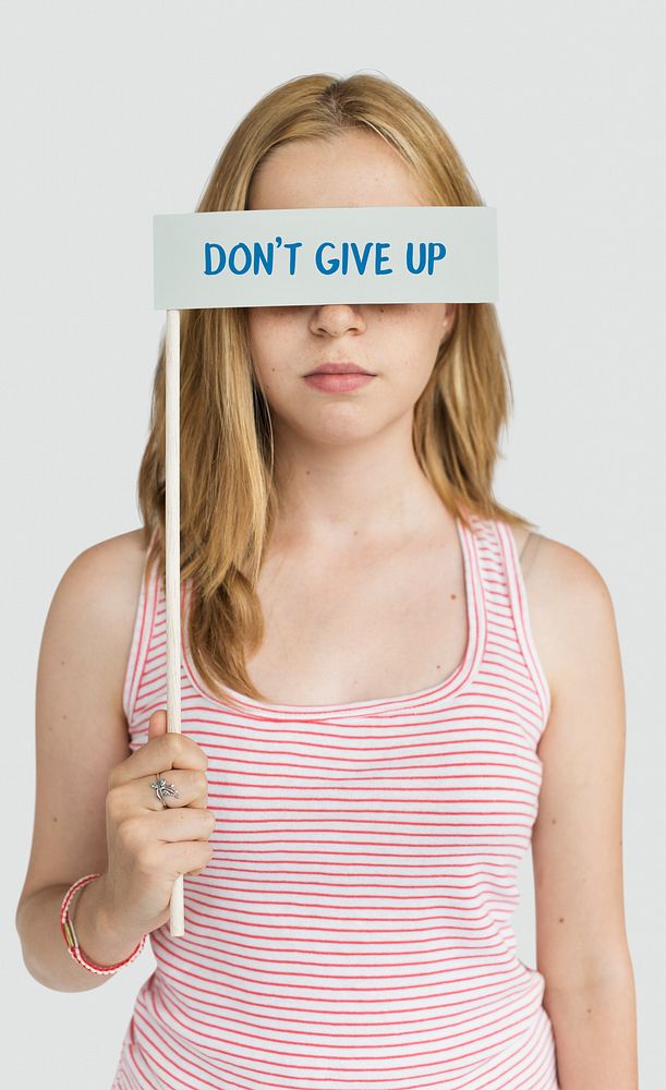 Dont't Give Up Optimism Motivate Word Concept