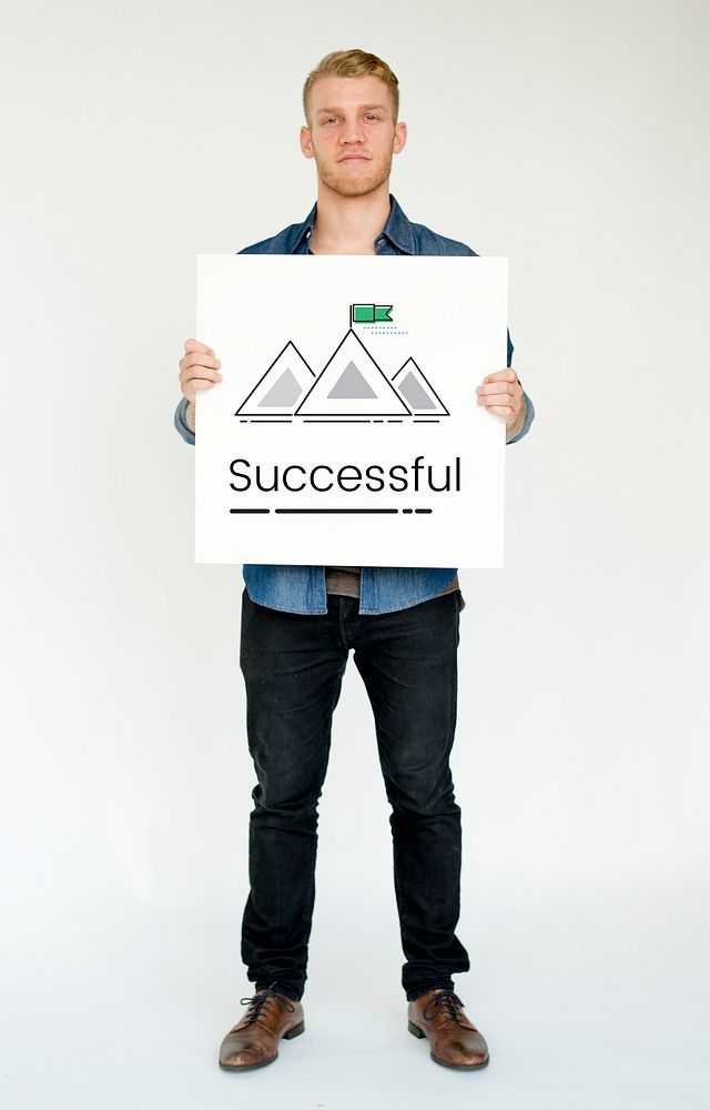 Illustration of goals target with mountain on banner