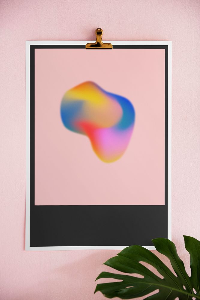 Poster mockup, aesthetic pink gradient design psd