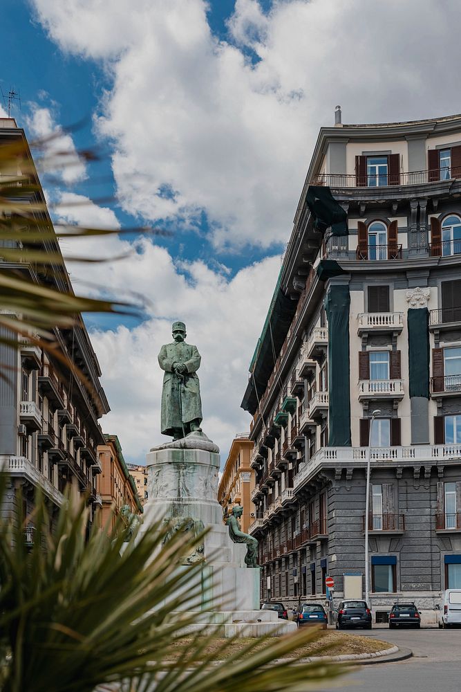 Bronze statue of King Umberto I in Naples, Italy