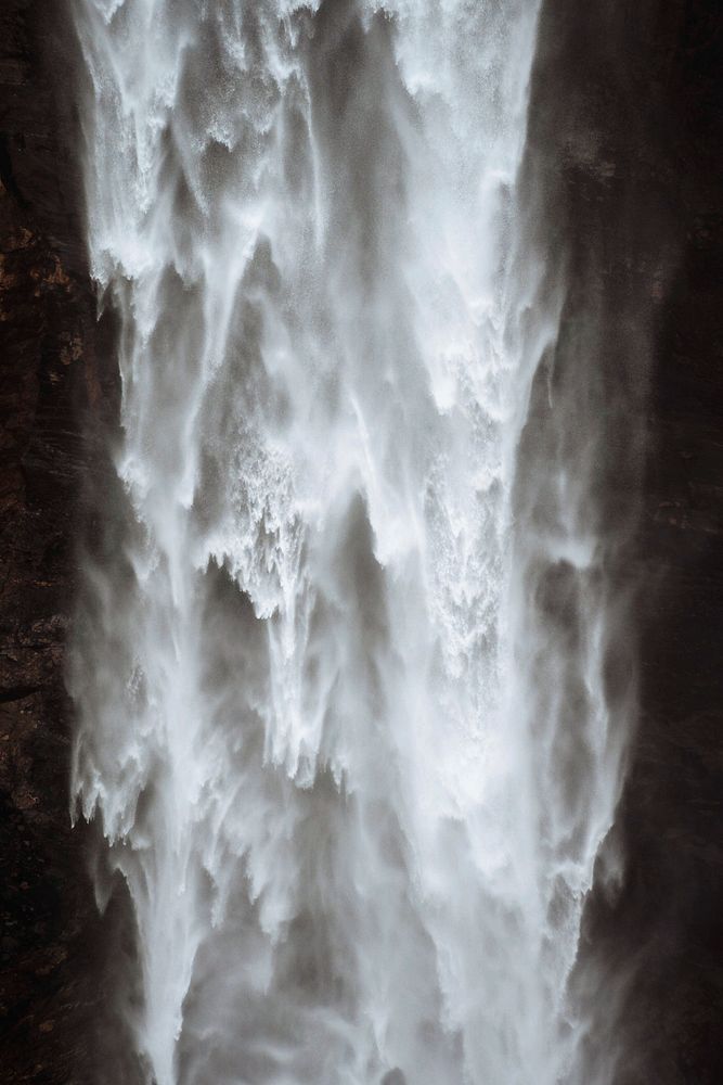 Closeup of Haifoss waterfall, Iceland