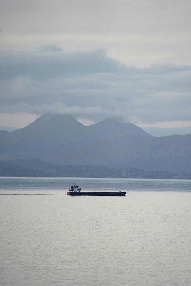Cargo ship near the Isle of Skye, Scotland