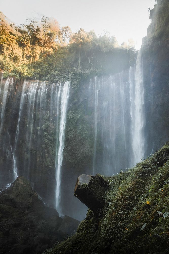 View of Tumpak Sewu Waterfalls, Indonesia