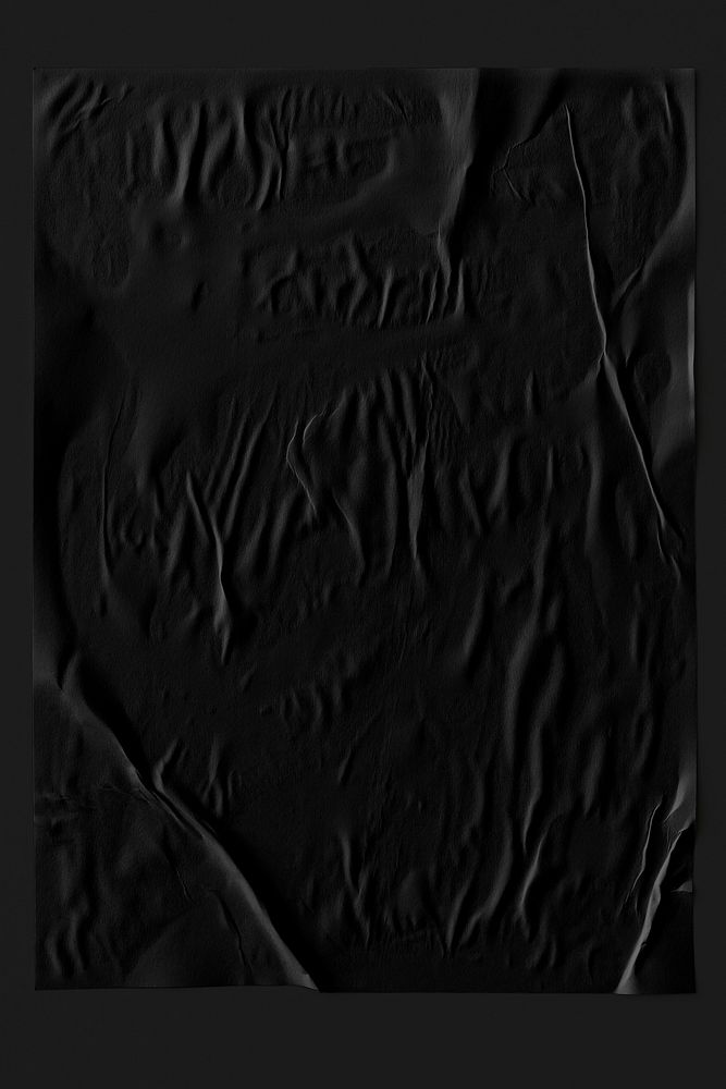 Black crinkled paper texture background