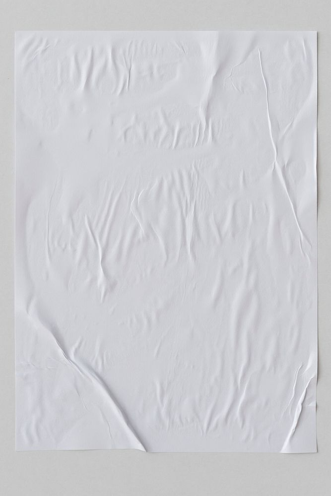 White crinkled paper texture background