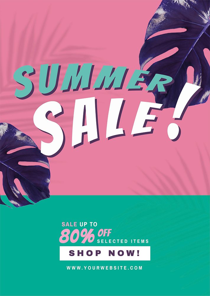 80% off summer sale promotion vector