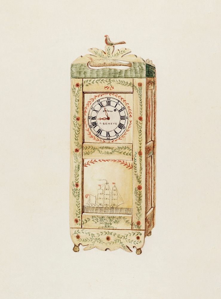 Watch Clock (ca. 1935&ndash;1942) by Lorenz Rothkranz & Ulrich Fischer. Original from The National Gallery of Art. Digitally…