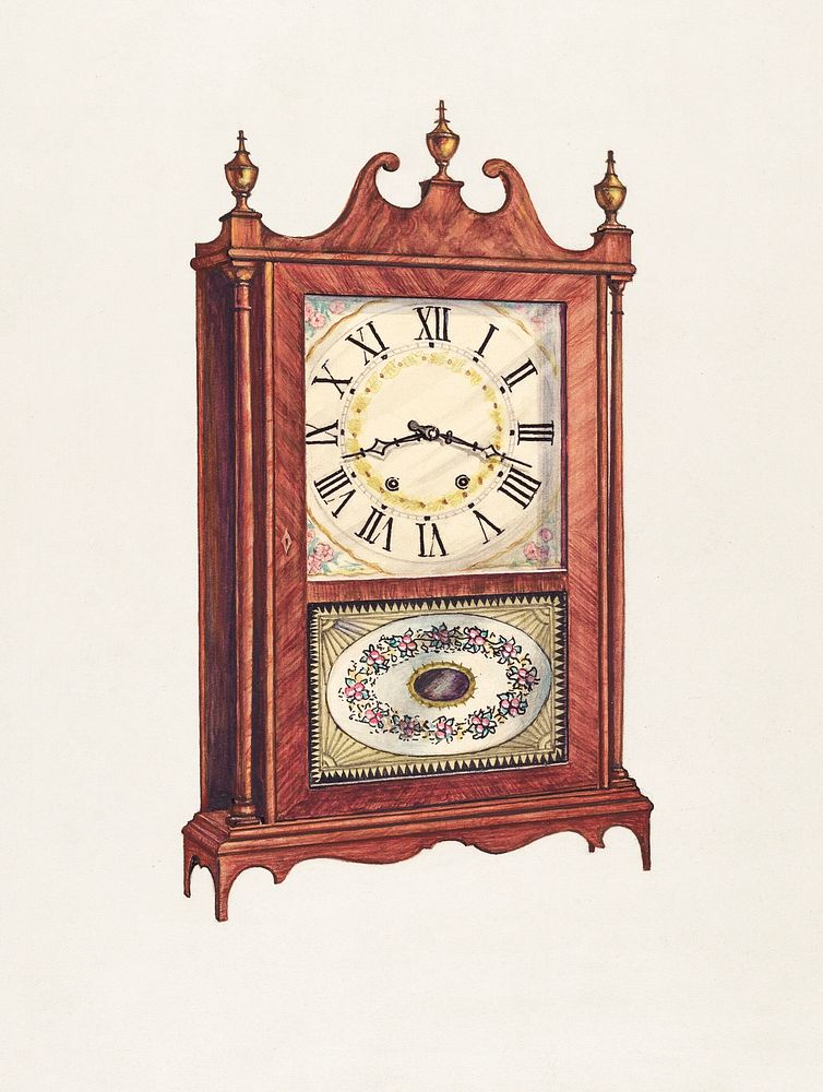 Clock (ca.1936) by Lawrence Phillips. Original from The National Gallery of Art. Digitally enhanced by rawpixel.