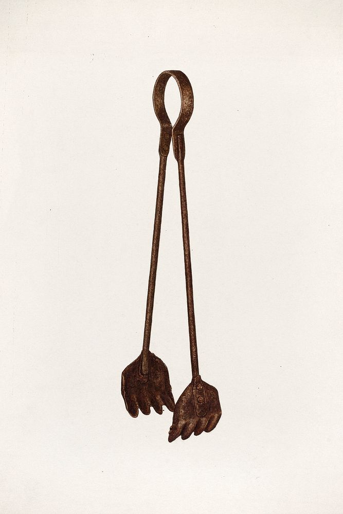 Fireplace Tongs (ca. 1941) by Paul Poffinbarger. Original from The National Gallery of Art. Digitally enhanced by rawpixel.