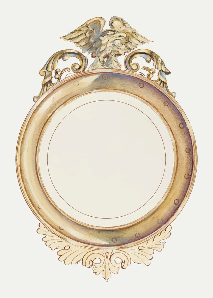 Vintage mirror illustration vector, remixed from the public domain collection.