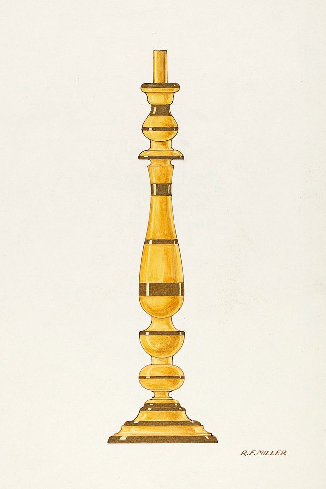 Candlestick (1935&ndash;1942) by Randolph F. Miller and Cornelius Christoffels. Original from The National Gallery of Art.…