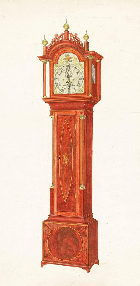 Tall Clock (c. 1938) by Arthur Johnson. Original from The National Gallery of Art. Digitally enhanced by rawpixel.