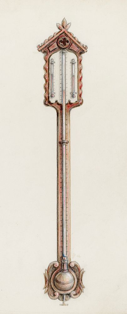 Thermometer (ca.1936) by Franklin C. Moyan. Original from The National Gallery of Art. Digitally enhanced by rawpixel.