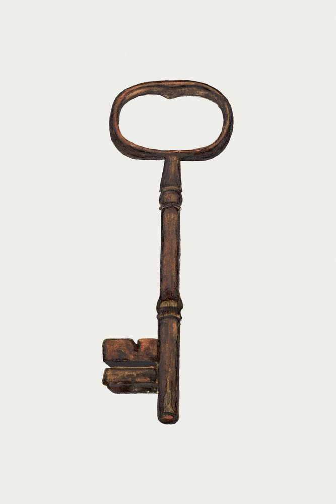 Vintage key illustration, remixed from the artwork by Edna C. Rex
