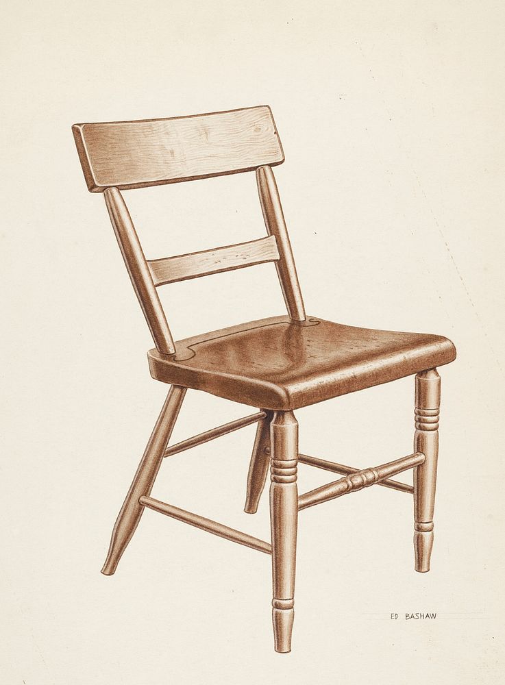 Kitchen Chair (ca. 1940) by Edward Bashaw. Original from The National Gallery of Art. Digitally enhanced by rawpixel.