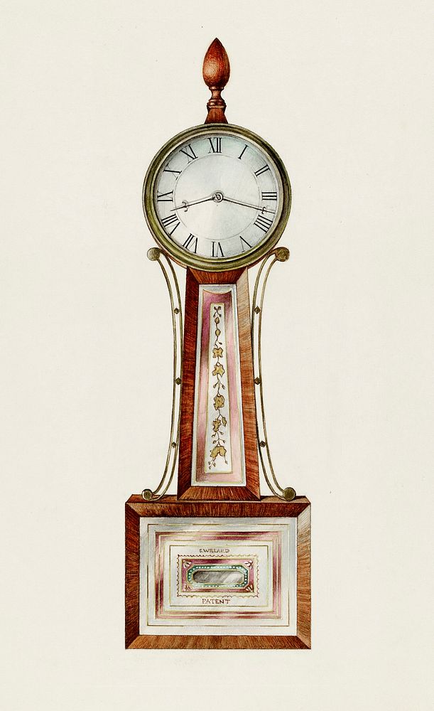 Wall Clock (c. 1938) by Lawrence Phillips. Original from The National Gallery of Art. Digitally enhanced by rawpixel.