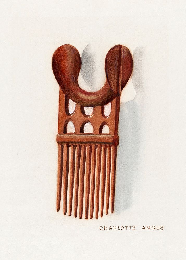 Wool Comb (ca.1937) by Charlotte Angus. Original from The National Gallery of Art. Digitally enhanced by rawpixel.