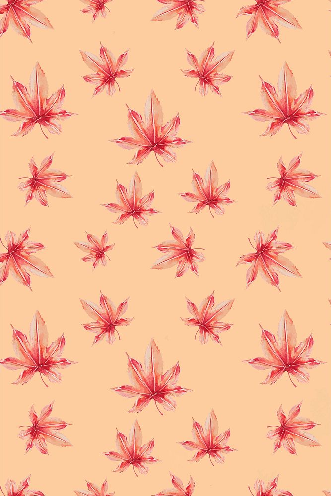 Orange floral pattern vector background, remix from artworks by Megata Morikaga