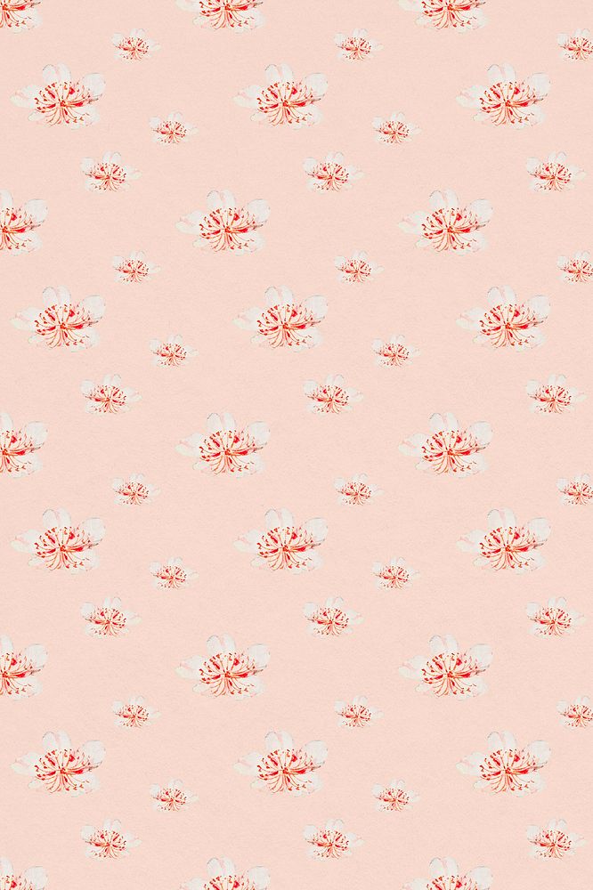 Japanese floral pattern psd background, remix from artworks by Megata Morikagaa