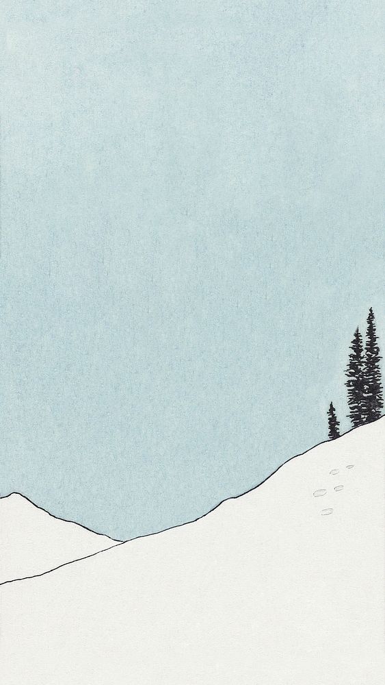 Snowy hills background design space, remix from artworks by George Barbier