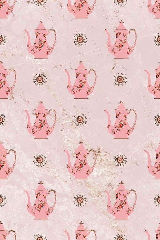 Vintage pitcher pattern background vector, remixed from Noritake factory tableware design