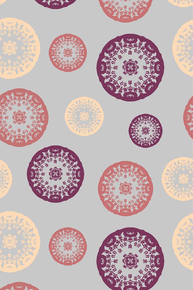 Vintage mandala pattern vector background, remixed from Noritake factory china porcelain tableware design