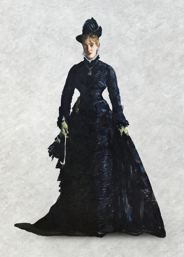 Vintage woman in dress illustration, remixed from artworks by &Eacute;douard Manet