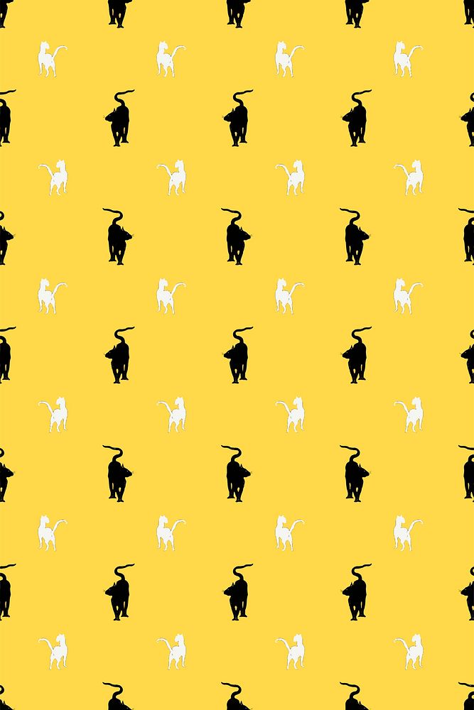 Pattern vector with black cat background, remixed from artworks by &Eacute;douard Manet