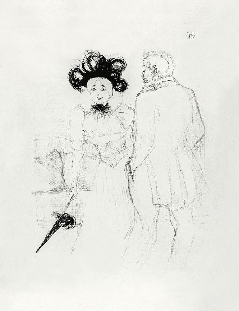 Yahne and Antoine, in L&rsquo;Age Difficile (1895) print by Henri de Toulouse&ndash;Lautrec. Original from The Art Institute…