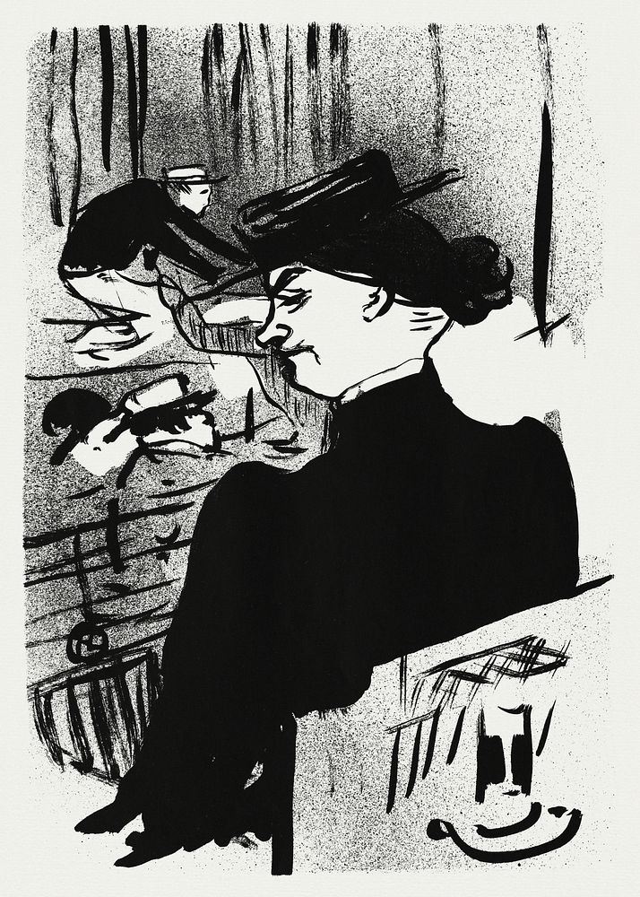 Le Caf&eacute;-concert: Une Spectatrice (1893) print in high resolution by Henri de Toulouse&ndash;Lautrec. Original from…