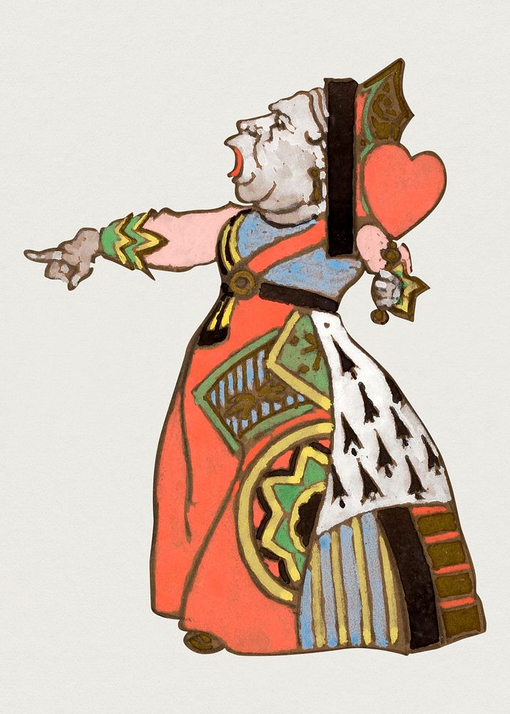Queen of Hearts illustration from Alice&rsquo;s Adventures in Wonderland by Lewis Carroll, remixed from artworks by William…
