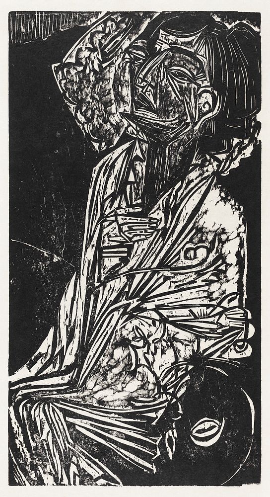 The Wife of Professor Goldstein (1916) print in high resolution by Ernst Ludwig Kirchner. Original from The National Gallery…