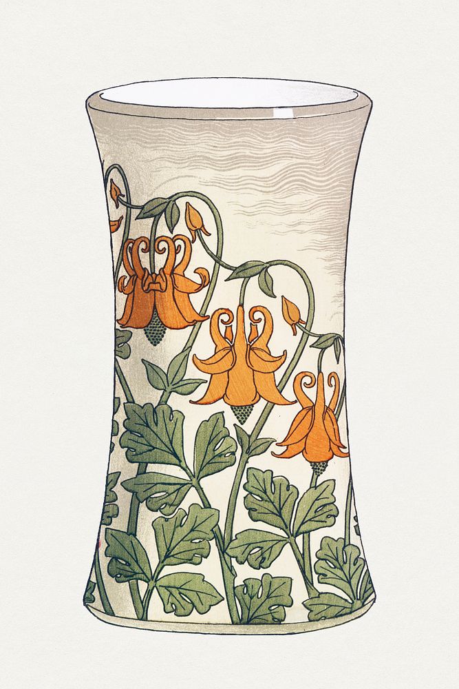 Vintage columbine flower pattern vase
