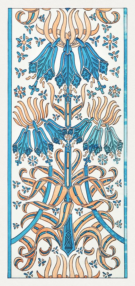 Art nouveau crown imperial flower pattern design resource