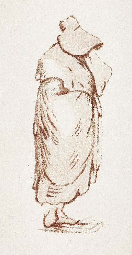 Staande vrouw (ca. 1736 &ndash;1798) by Cornelis Ploos van Amstel. Original from The Rijksmuseum. Digitally enhanced by…
