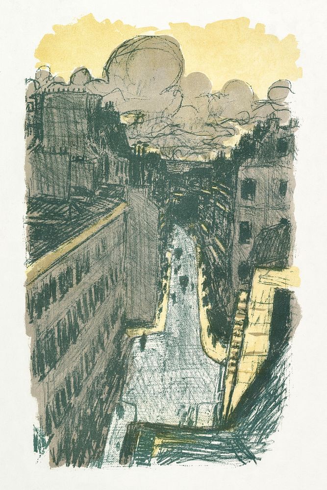 Street Seen from Above, from the series "Some Aspects of Parisian Life" (1897) print in high resolution by Pierre Bonnard.…