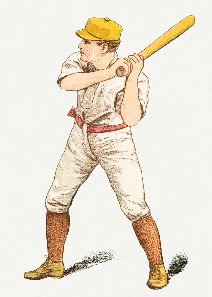 Hand drawn baseball player design element