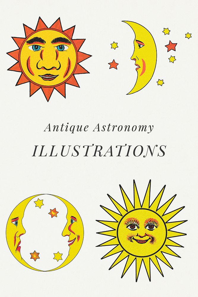 Vintage astronomy collection design element