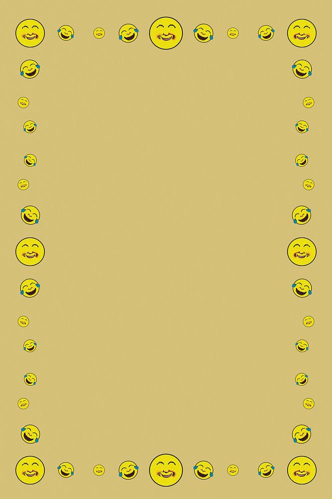 Vintage happy emoji frame design element