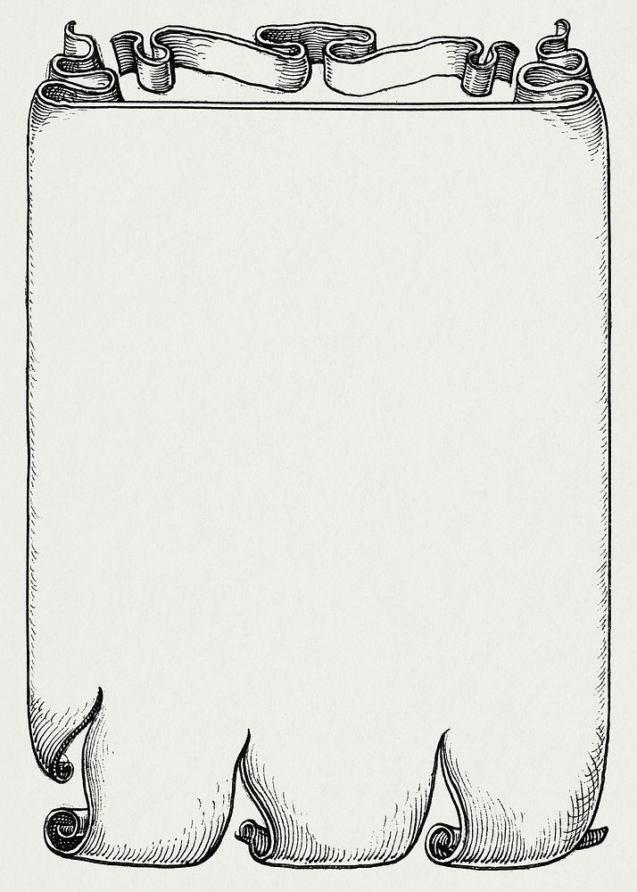 Medieval parchment banner black and white